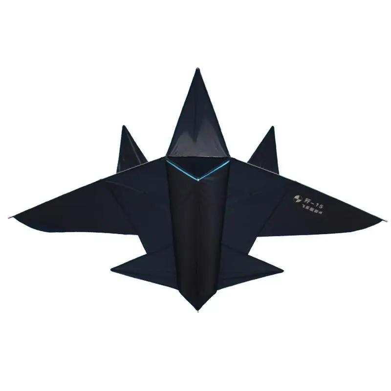 High Quality Outdoor Sports Black Plane Kite Fighter With Handle And Line  For Kids And Adults