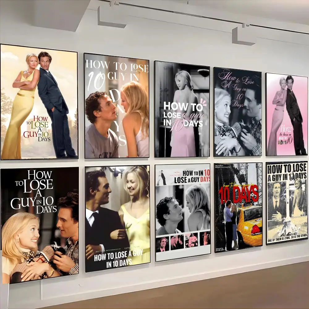 How To Lose A Guy In 10 Days Movie Poster Self-adhesive Advanced Aesthetic Printing Paper Wall Art for Living Room Home Decor