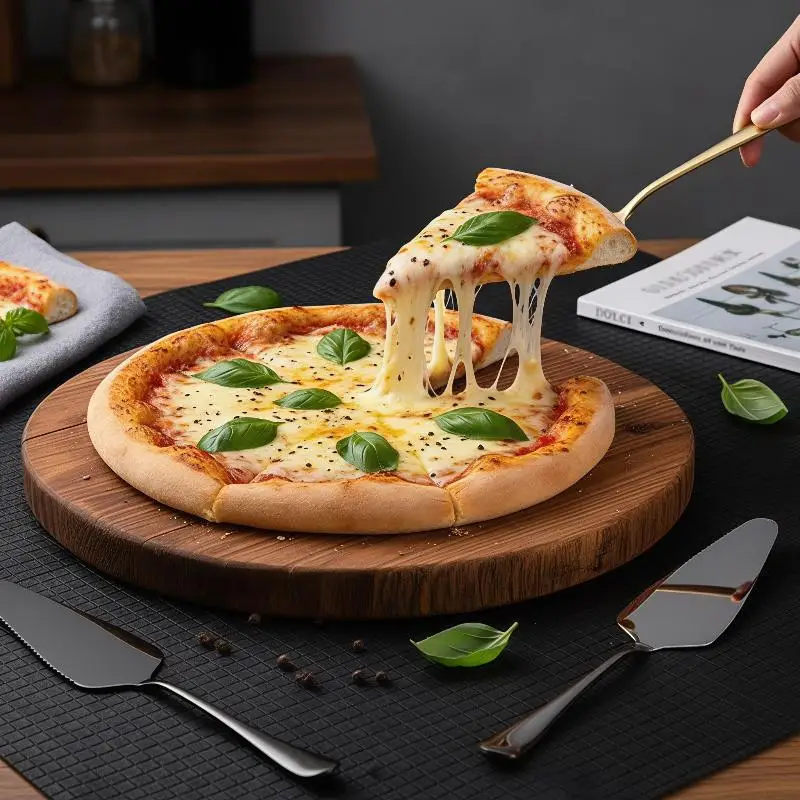Stainless Steel Cake Server Long Handle Serrated Edge Pie Cutter Shovel Baking Tool For Pizza Cheese Dessert Home Party Use