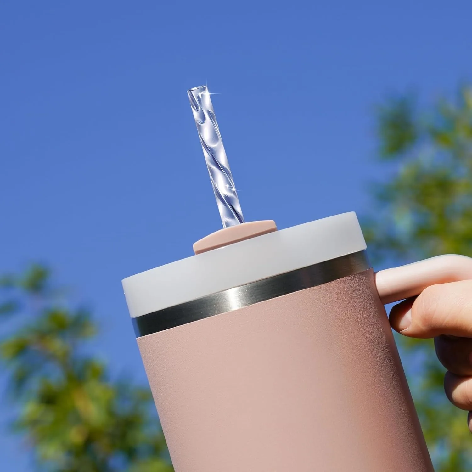 10 PCS Plastic Swirl Reusable Drinking Straws Fit for 40oz Stanley Tumbler, 12\