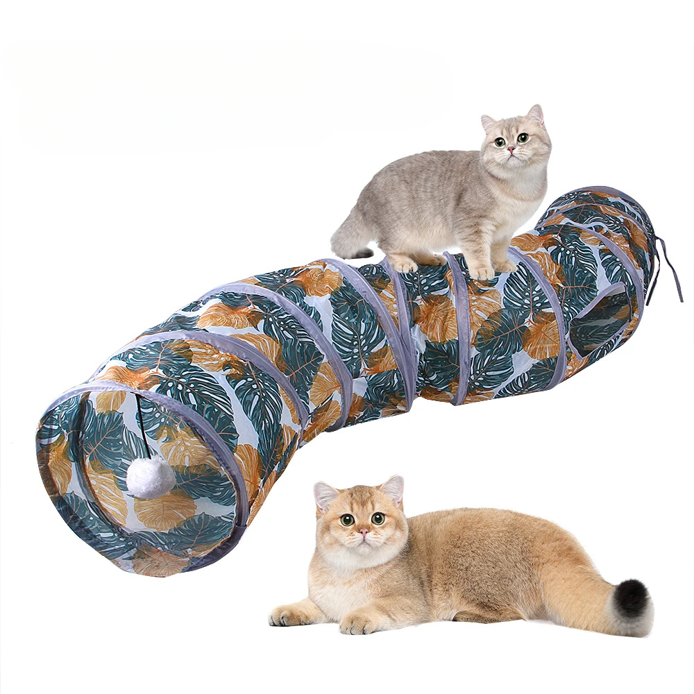 Cat Tunnel Pet Supplies S T Pass Play Tunnel Foldable Cat Tunnel Cat Toys Breathable Drill Barrel for Indoor Loud Paper