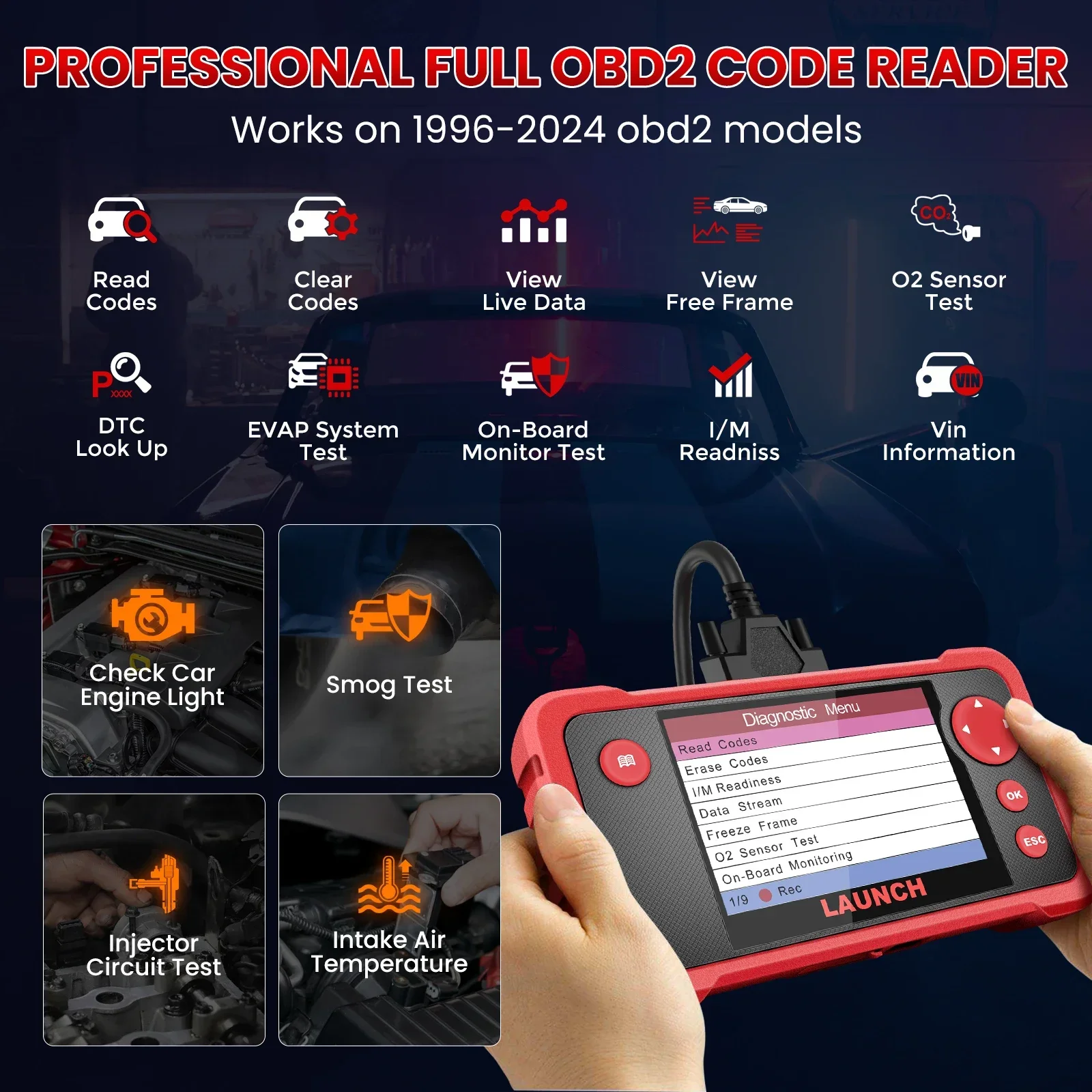 2024 Upgrade Launch CRP123 V2.0 plus OBD2 Scanner Original Diagnostic Tool for all systems Automotive Scan OBDII VIN Reader