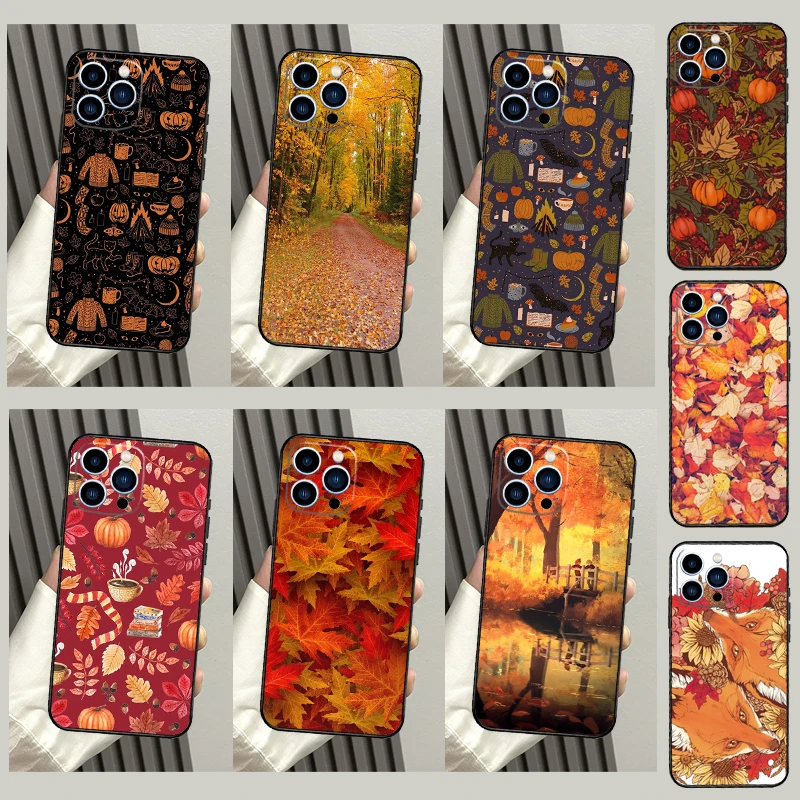 Autumn Leaves Fall Fox Pumpkin Case For Samsung Galaxy A13 A53 A23 A26 A56 A16 A17 A37 A57 A55 A35 A15 A32 A52 A54 A34 A14