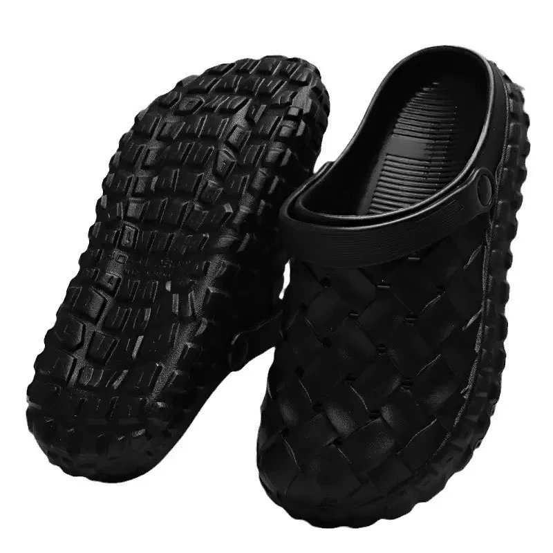 

Woven Creative Sandals Clogs for Men Summer Indoor Outdoor Soft Sole Non-Slip Shoes