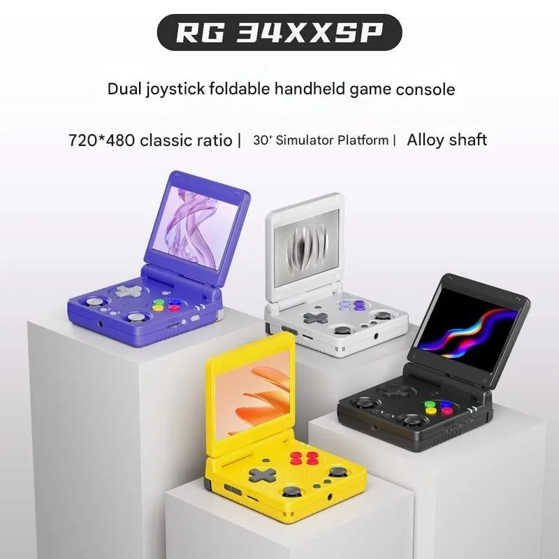 

ANBERNIC RG34XXSP Dual-Shock Folding Handheld Games SNK IGS 720P HD Pixels Cortex-A53 Nostalgic Open Source Handheld Console