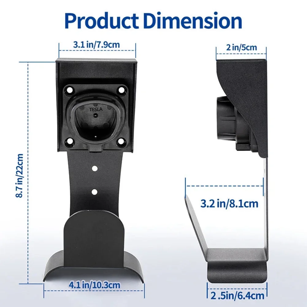 Teschev EV Charger Holder For Type 2/Type 1 J1772 /GBT Connector Socket Plug Wall Mount Electric Car Charging Cable Holder