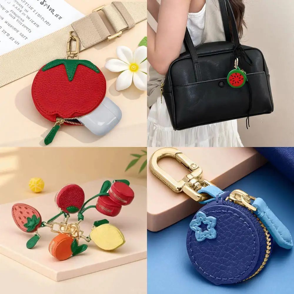 

Fruit Charm Coin Purse Pu Leather Coin Purse Earphone Bag Mini Pouch Bag Girl's Bag Charms Mini Cute Keychain Women Bags Pendant
