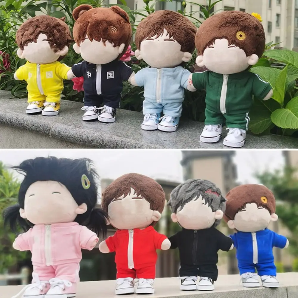 Fashion Photo Props Cotton Stuffed 20CM Doll Sportswear Dolls Clothes Topcoat Trousers Mini Sports Suit