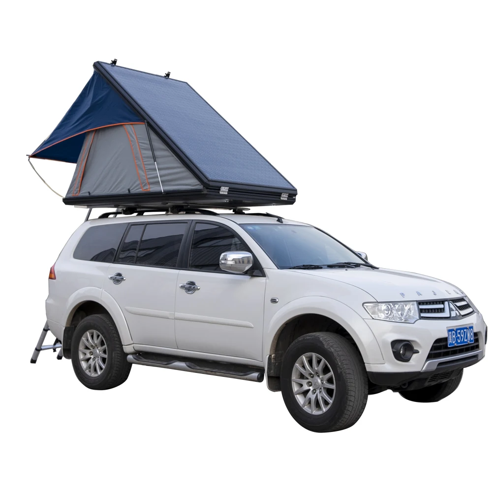 

Camping Waterproof Triangular Tent Box Rooftop Aluminum Hard Shell Car Roof Top Tent With Roof Rack