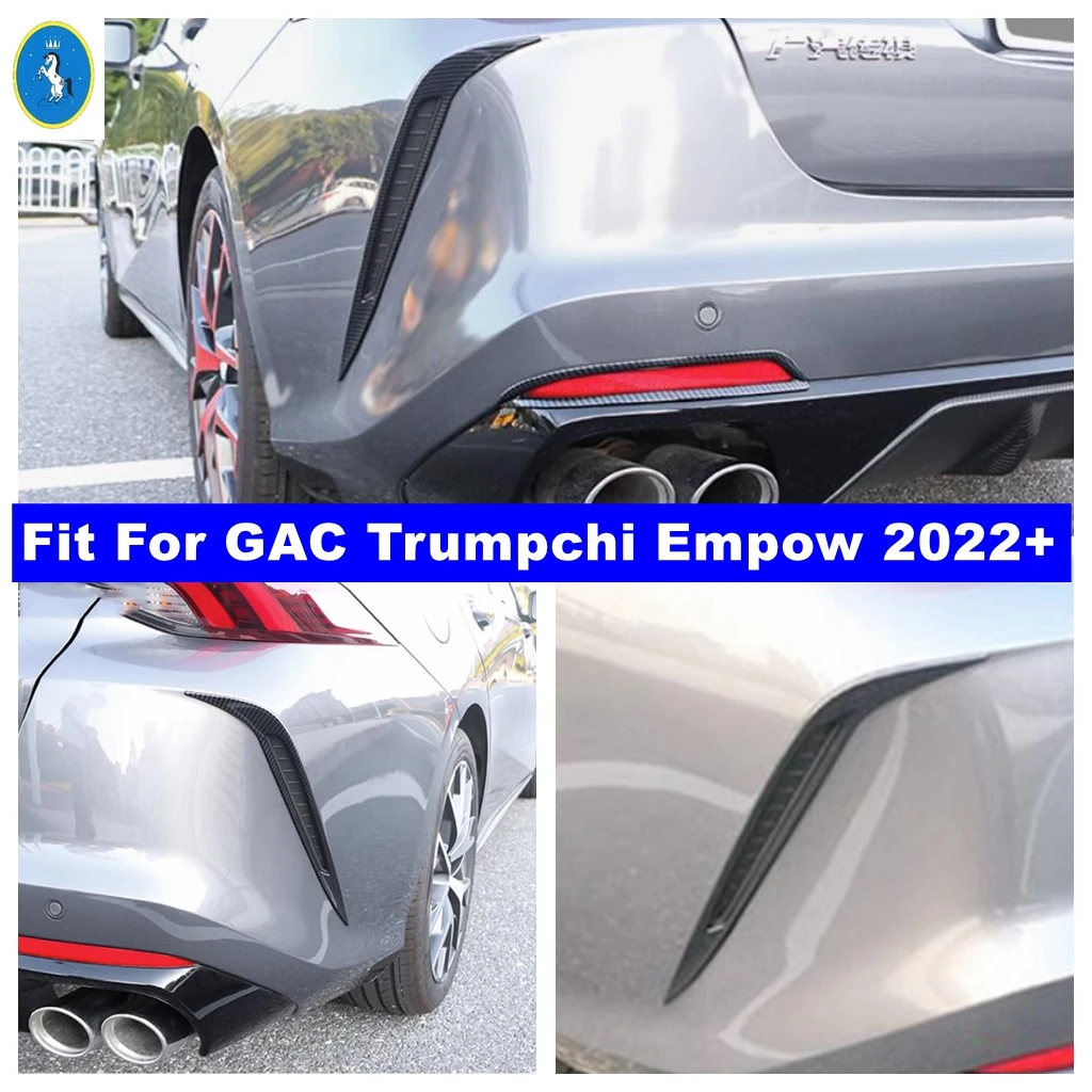 

Black / Carbon Fiber Car Rear Air Knife / Rear Fog Lights Cover Trim Fit For GAC Trumpchi Empow 2022 2023 Exterior Accessories