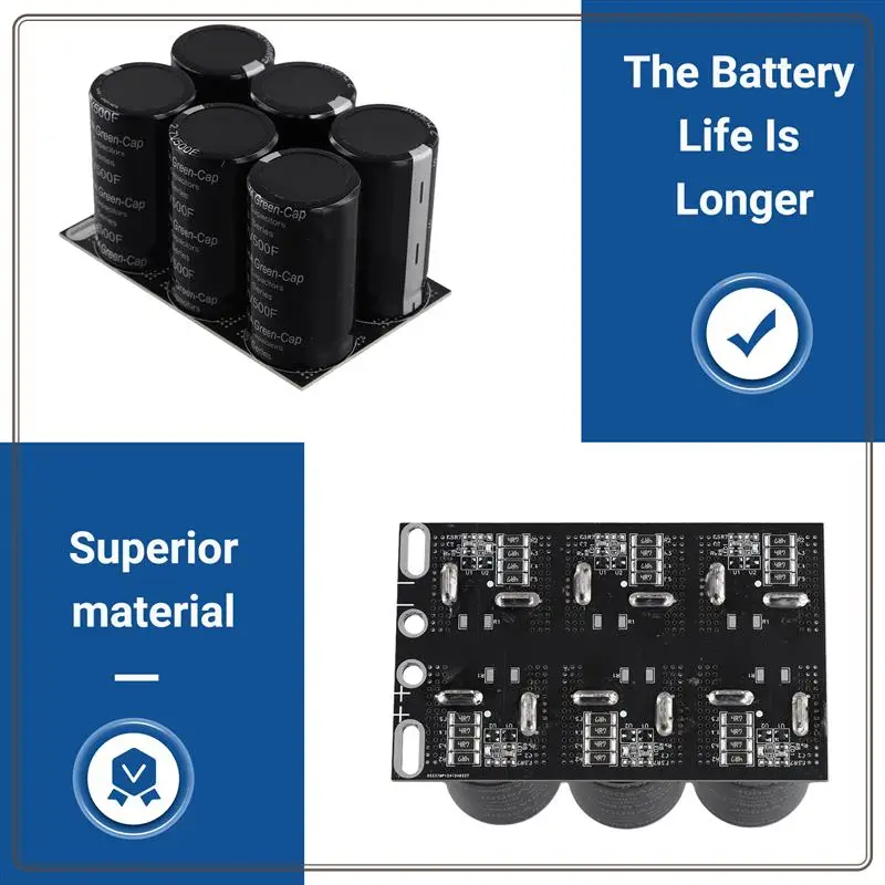 

Reliable-16V83F Dual Row Capacitor Module For SAMWHA Automotive Super Farad Capacitor Module Boost Power Regulator Power Supply,
