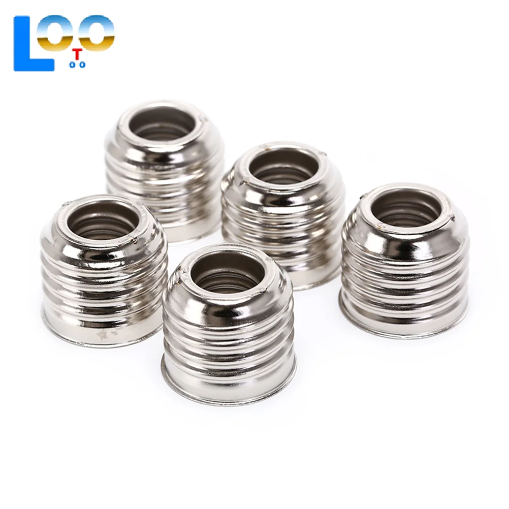 5 шт. от E27 до E14, патрон для лампы, цоколь, патрон для лампы, адаптер, удлинитель, светодиодный светильник, 250 В, серебристый