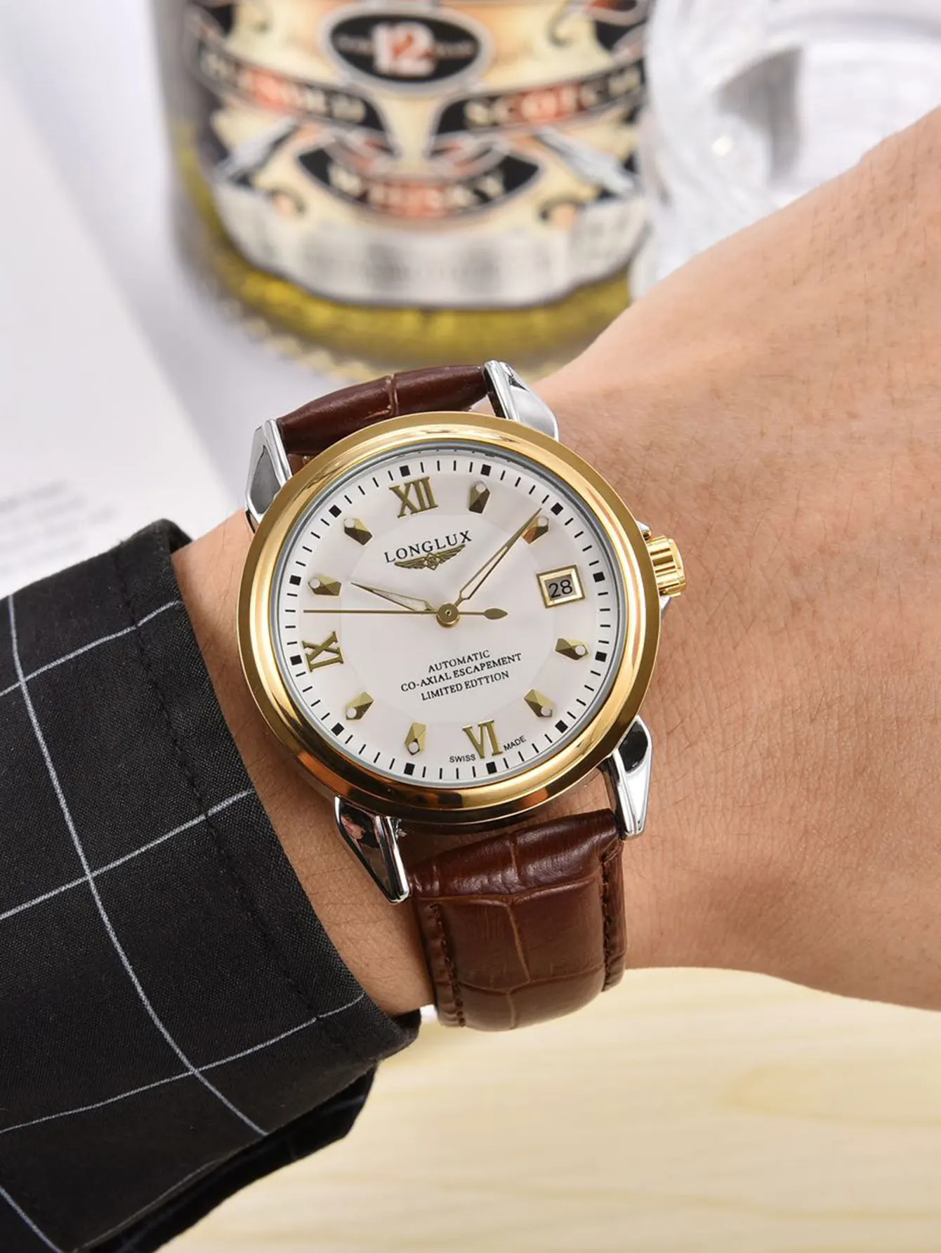 LONGLUX automatic man watch business leisure dating mechanical 