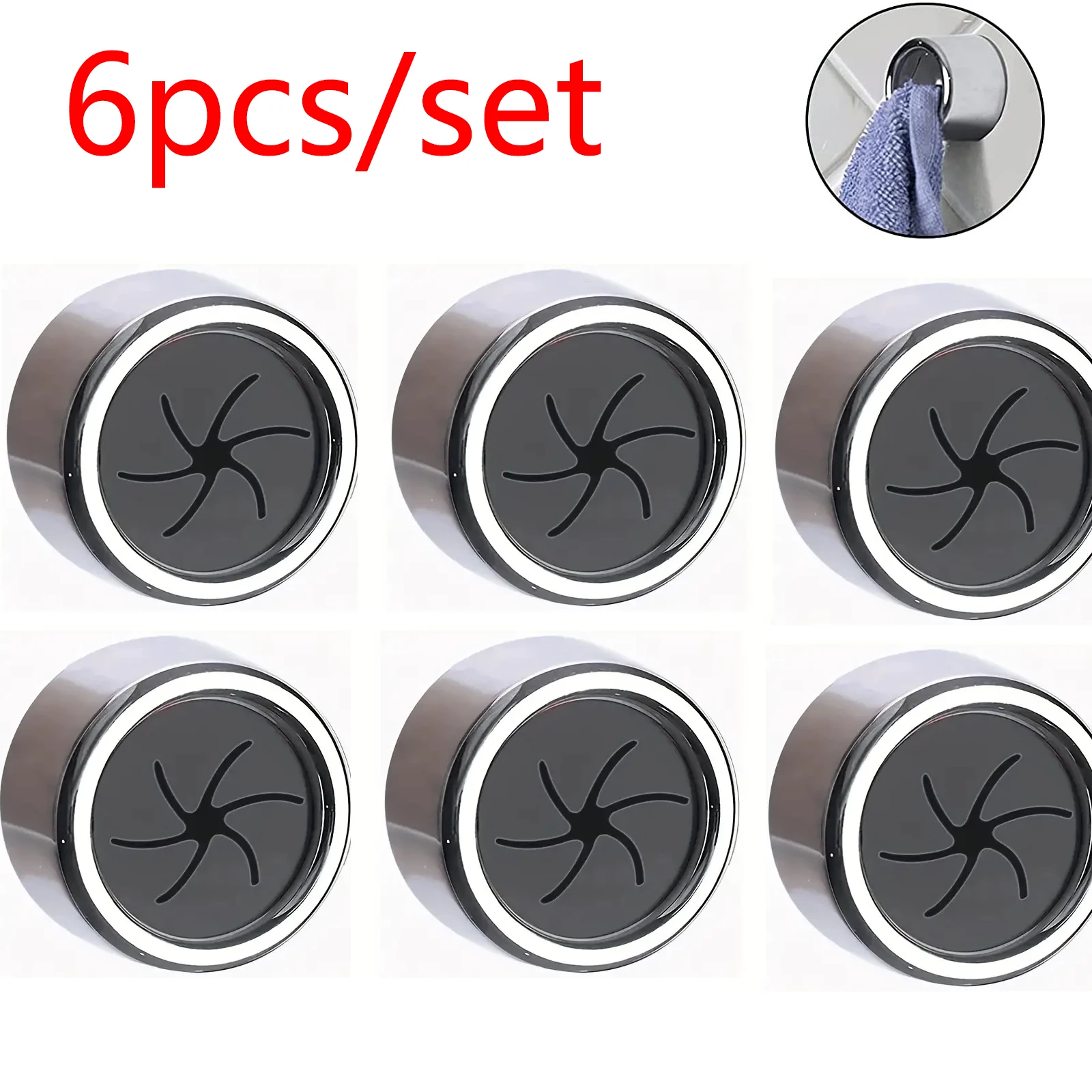 1/3/6pcs Kitchen Towel Hooks Round Adhesive Dish Towel Hook Easy Installation Wall Mount Hand Towel Hook Holders