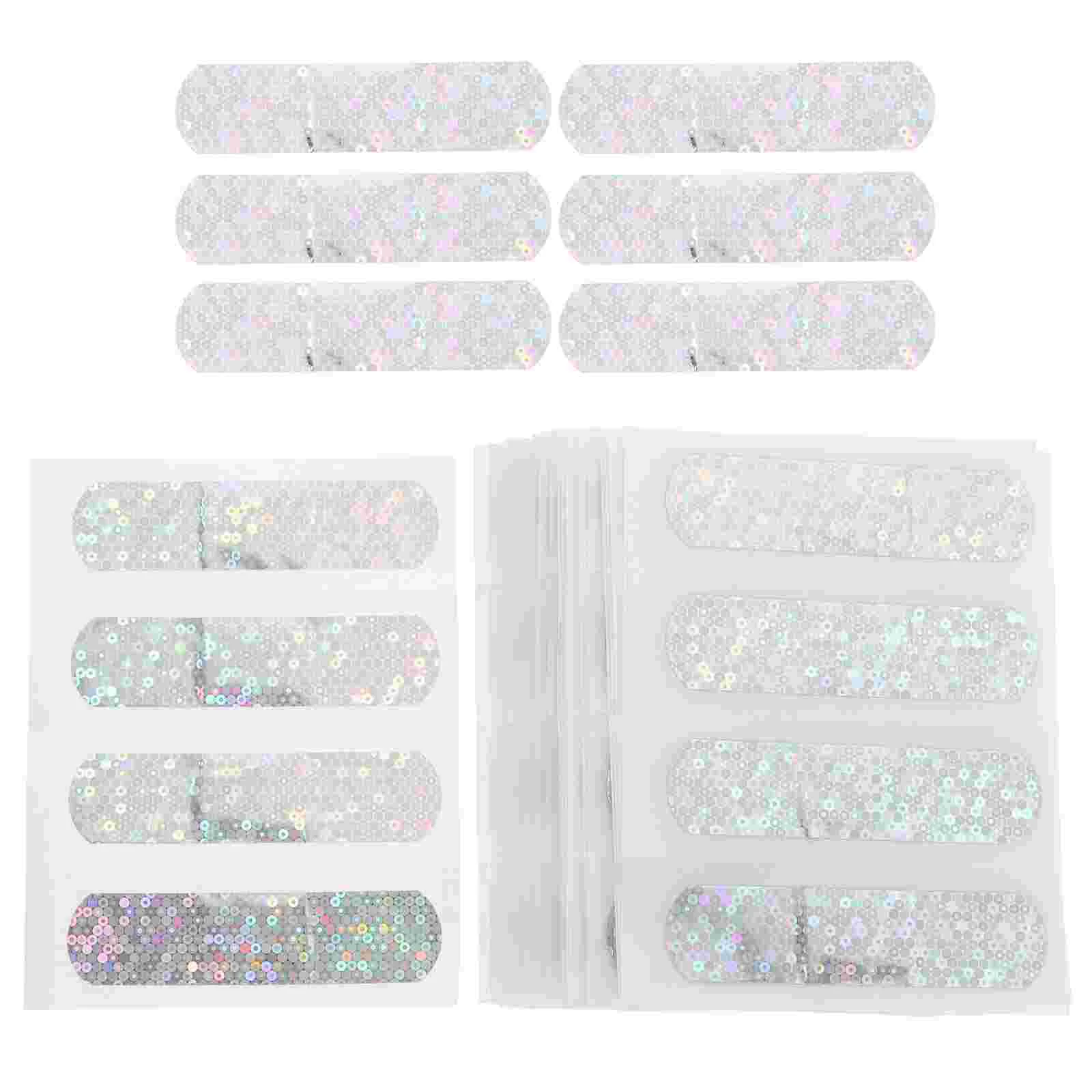 100 Pcs Sequin Strips Bandages Non Stick Aid Stickers Breathable Wound Protector Pvc Care Patch Child Nail