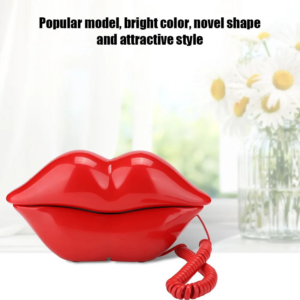 Home Decoration Home Telephone Telephone 3061 MultiFunctional Cute Lip Shape Telephone Desk Phone Home Decoration Set