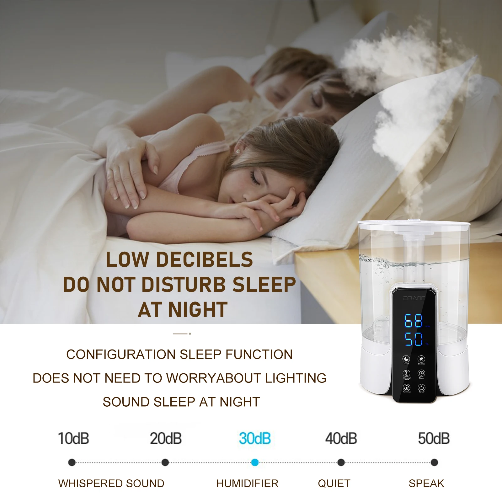 

humidifier efficient for bedrooms 6L large rooms and babies ultrasonic cool mist desktop humidifier with UV sterilization