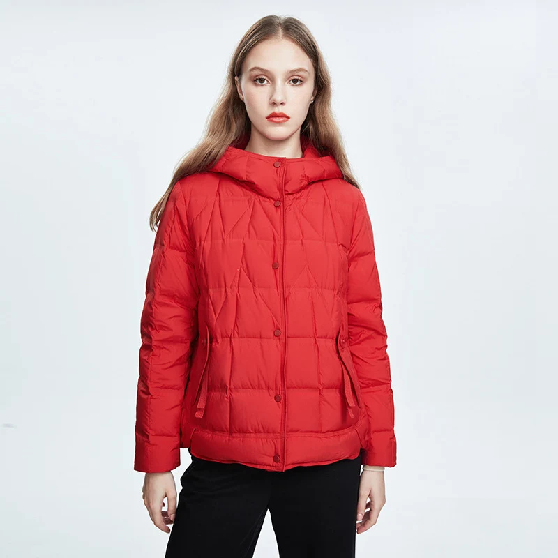 Schinteon Vrouwen Licht Wit Eend Donsjack Casual Losse Herfst Winter Dunne Bovenkleding Met Capuchon 2024 Hoogwaardige Kleding