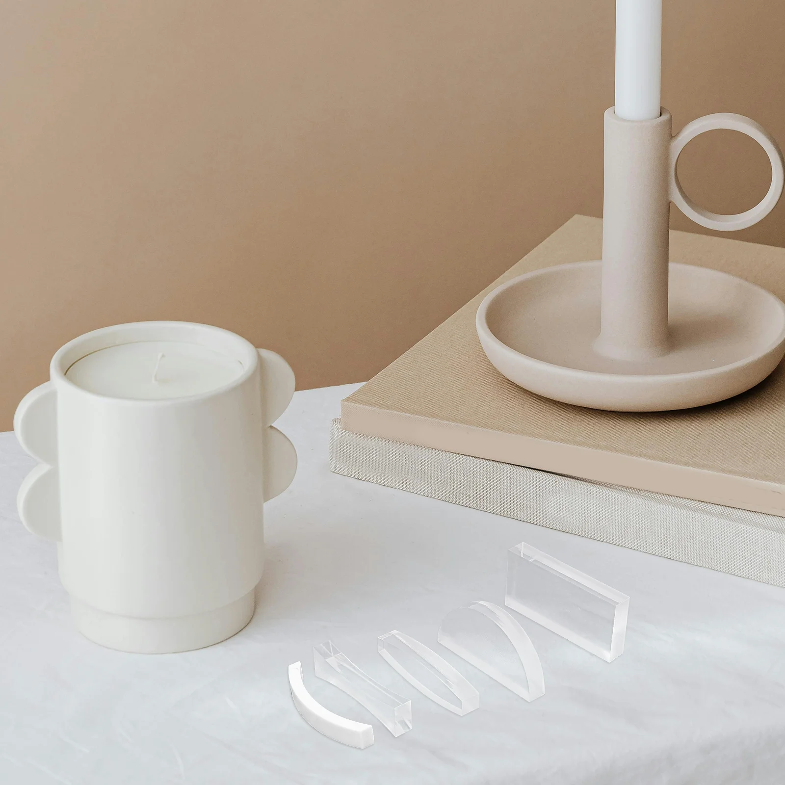 

5Pcs Optical Experiment Set Transparent Convex Concave Lenses Physics Teaching Tools School Laboratory Science Supplies