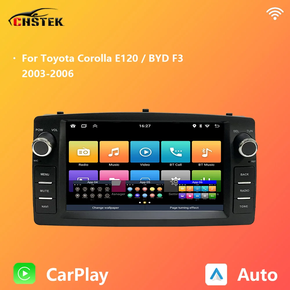 

CHSTEK Car Radio Carplay For Toyota Corolla E120 BYD F3 2003-2006 Multimedia Player GPS WIFI Bluetooth Navigation Android Auto