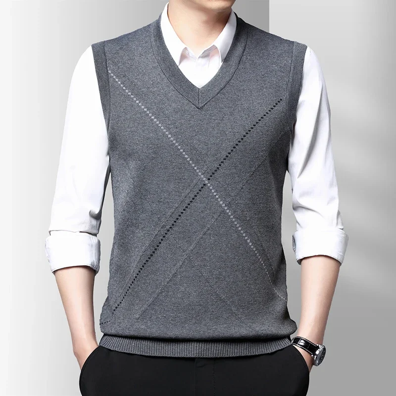 

Men's Thickened Casual Sweater Tank Top Autumn and Winter Warm Men's Vest