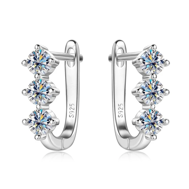 

Ts 0.6 Carat 925 Sterling Silver Moissanite Stud Earrings for Women Men with Certificate D Color Moissanite Stud Earrings