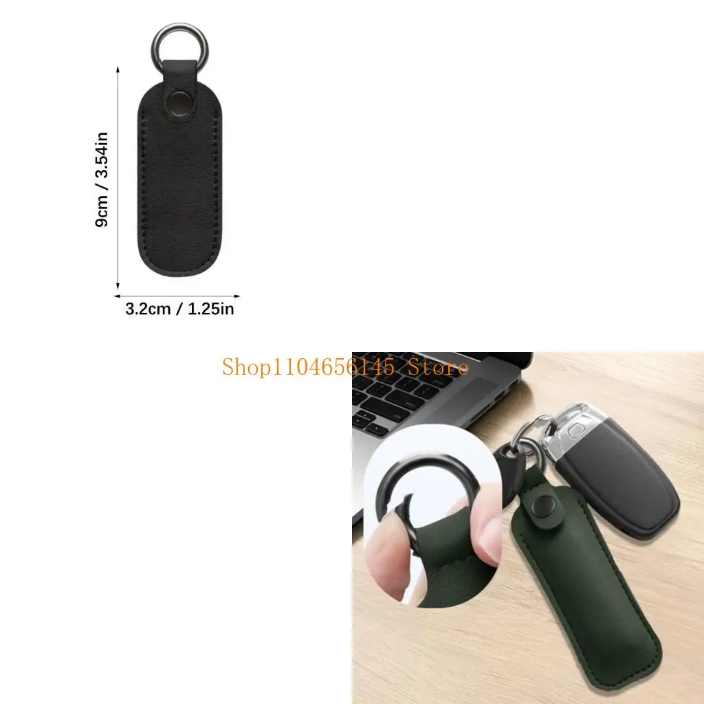 Portable USB Flash Drive Organiser Metal Closure Design Premium Synthetic Leather Case Keychain Ready For Travel