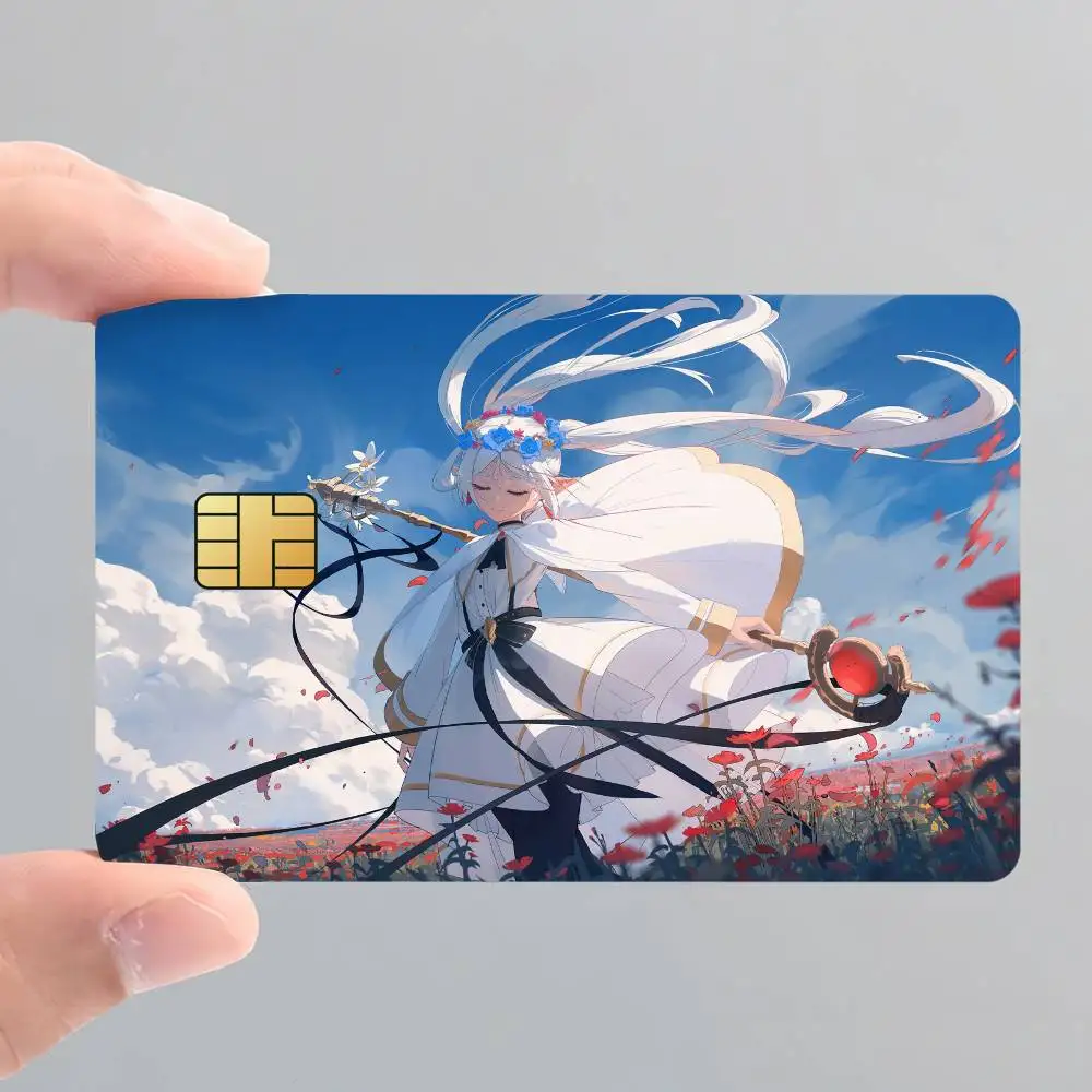 Anime Frieren Poster Credit Card Skin Stickers for Bank Access Protective Film Cover Sticker Surprise Gift