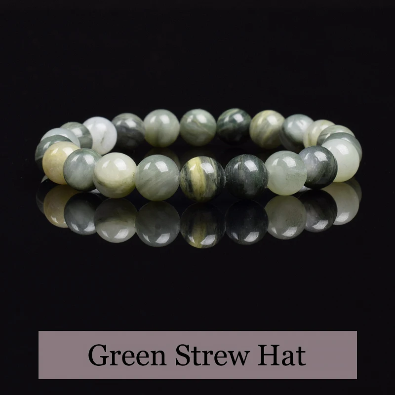 Authentic Natural Stone Bracelet Original Green Natural Stones Beads Bracelets Hand Women Men Real Agates Jasper Elastic Jewelry