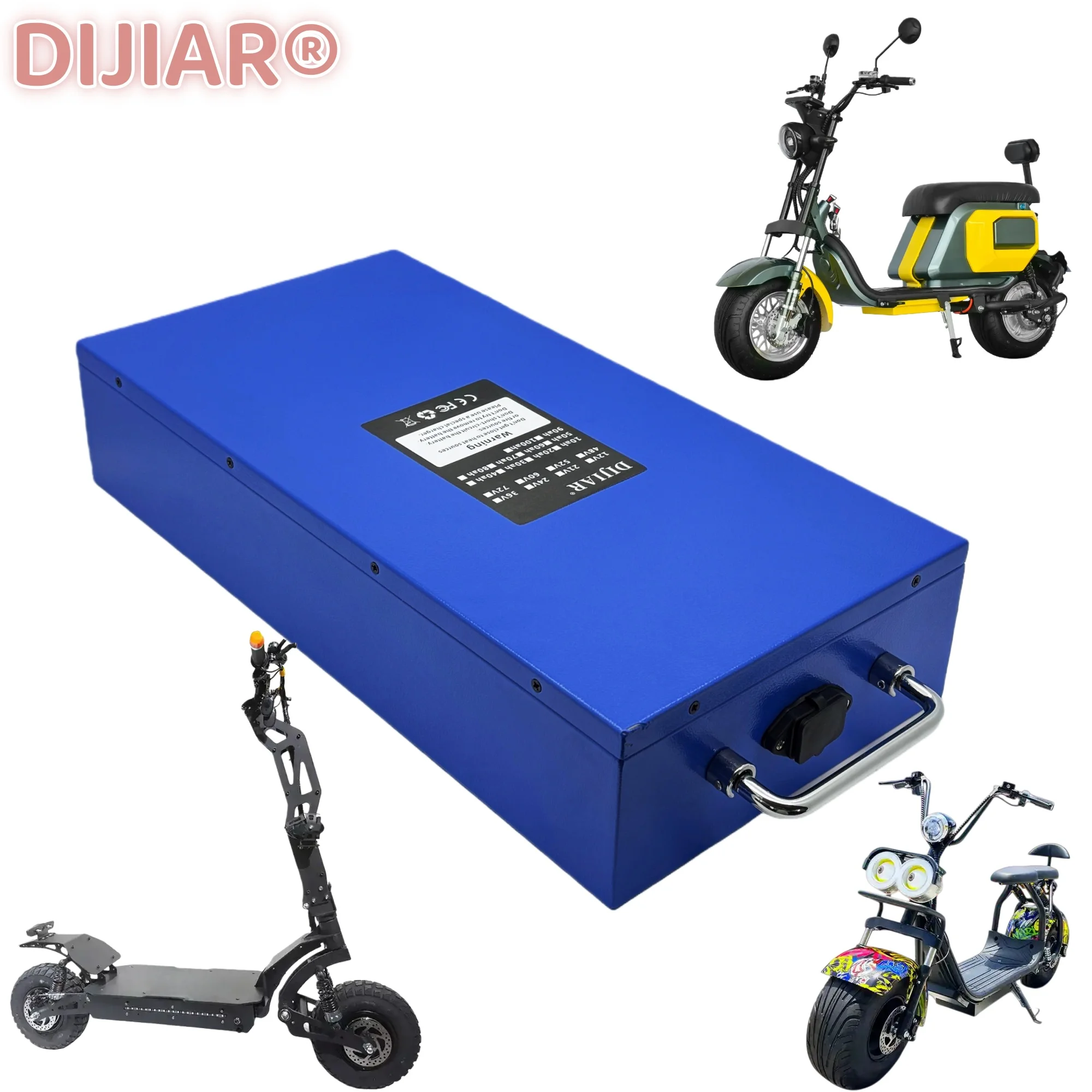 بطارية ليثيوم 72V21700، BMS40AH مدمجة، بطارية ليثيوم مع شاحن 20AH-80AH، مناسبة للدراجات والدراجات البخارية #4