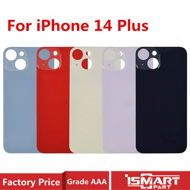 

Big Hole Back Glass For iPhone 14 Plus Rear Door Housing For 14Plus Backcover Replacement Parts