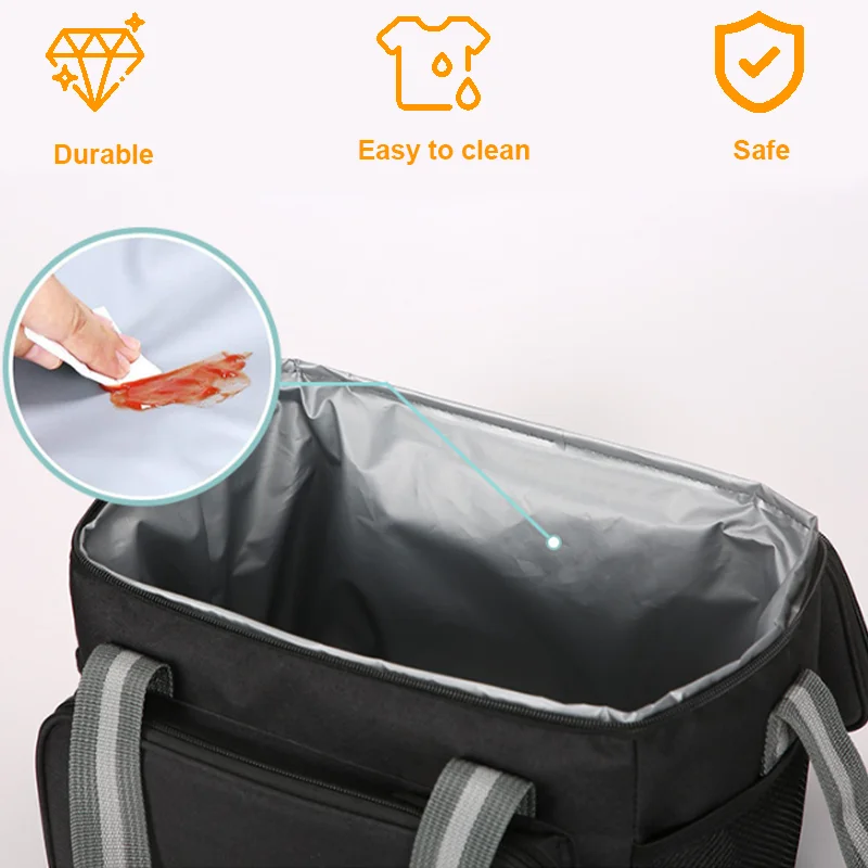 Lunch Bag Portable Food Thermal Box Durable Waterproof Office Cooler LunchBox with Adjustable Shoulder Strap Insulated Case