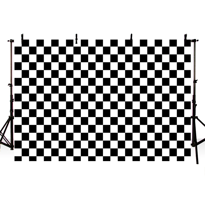 Mehofond Photography Background Black and White Racing Checker Grid Chess Board Kids Birthday Party Decor Backdrop Photo Studio