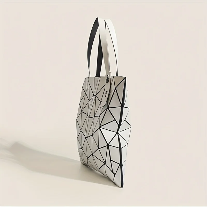 حقائب اليد النسائية الجديدة نمط الماس الهندسي حمل حقيبة سيدة حقائب الكتف المواد البلاستيكية حقيبة تسوق سعة كبيرة