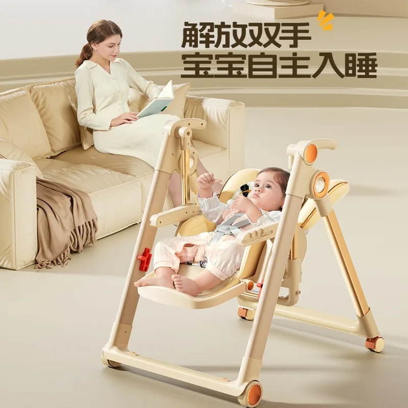 Modern PP Plastic Adjustable Foldable Baby Dining Chair with Safety Cross Back Design Folding Multifunctional for Children