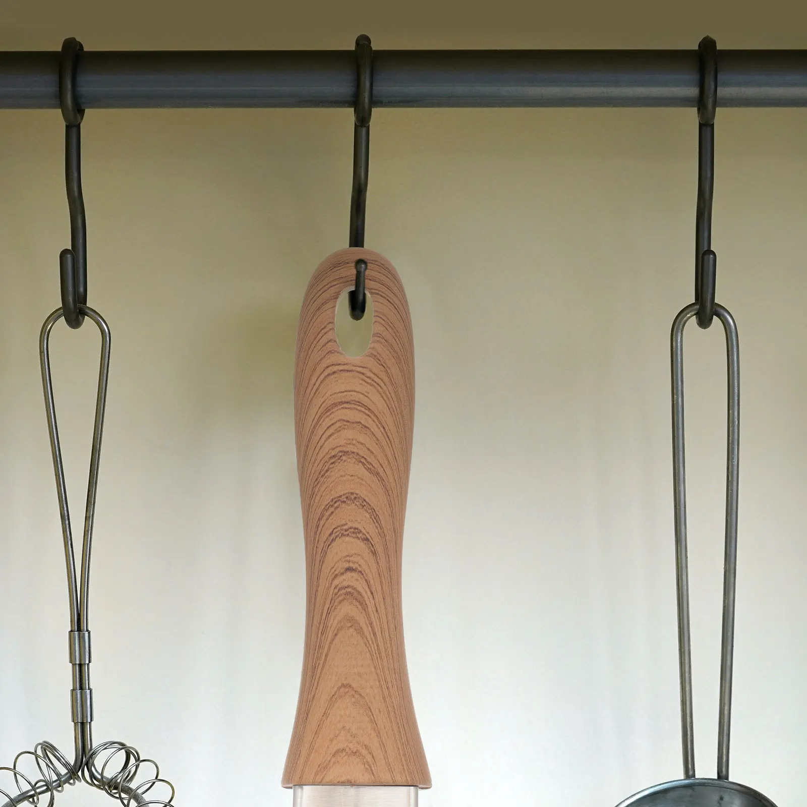 

2Pcs Wood Texture Pot Handle Ergonomic Detachable Long Grip Replacement for Frying Pan Wok Kitchen Essential Accessories