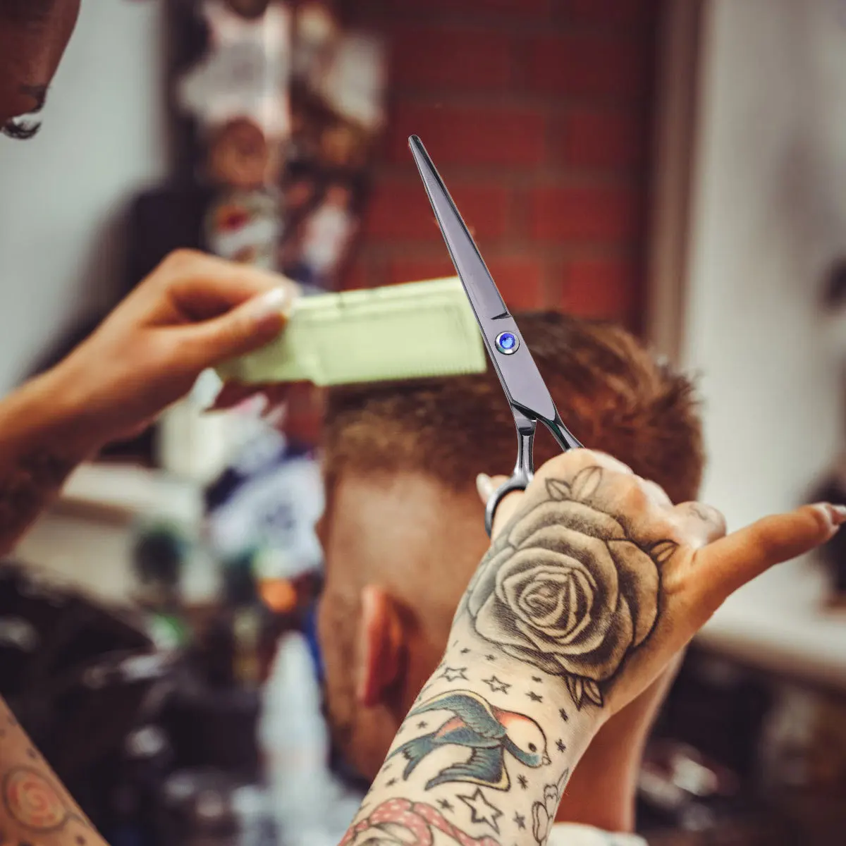 1Pcs Stainless Steel Professional Hair Scissors Barber Scissors Lightweight Ergonomic Design Comfortable Handle Hairdressing