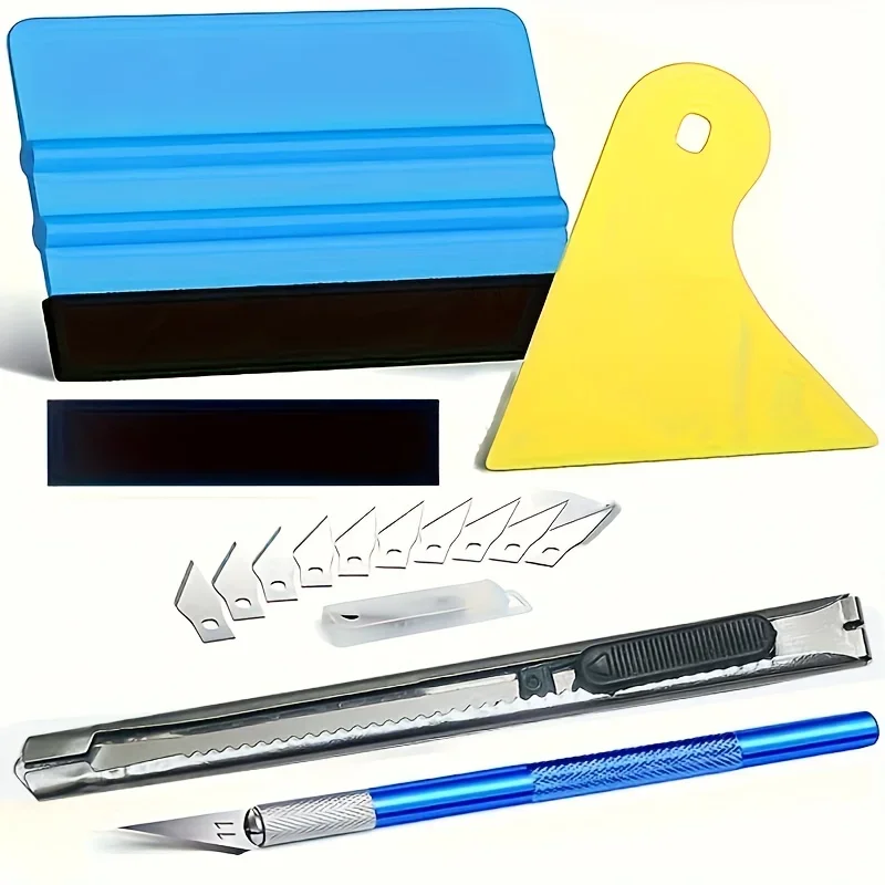 Professional Window Vehicle Wrap Film/Vehicle Wrap Tool Kit with Static Cling Ergonomic Tools,Easy Bubble-Free Installation