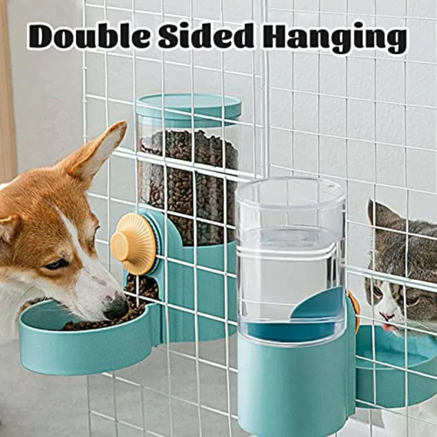 【Spot goods】35oz Hanging Automatic Food Water Dispenser Gravity Pet Auto Feeder Waterer Set for Rabbit Cat Dog Chinchilla Ferre view 3