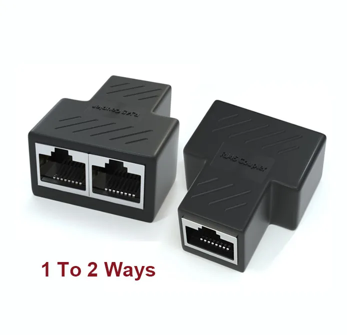 1 To 2 Ways Network Connector Ethernet RJ45 Female Cable Splitter Adapter Distributor Network Extender Adapter C For Laptop A7