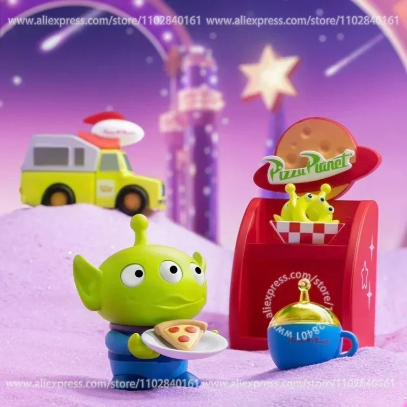 MINISO Blind Box Disney Toy Story Alien Series Pizza Planet Children\'s  Cute Ornaments Trendy Figures  Birthday Present Model