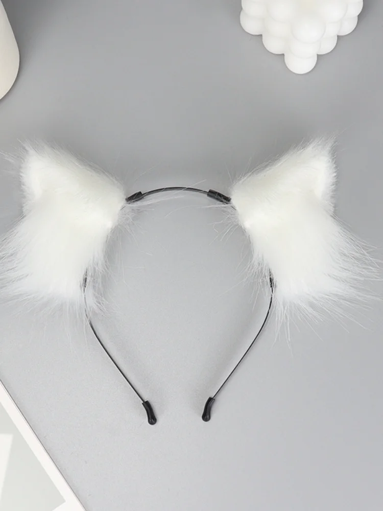 

Cute White Fox Cat Headwear Kawaii Animal Headband JK CK Cosplay Costume Accessories Headwear Pet Ear Party Clothes Props Unisex