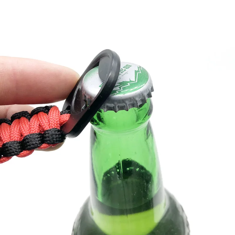 Multifunction Paracord Keychain With Compass Bottle Opener Military Braided 7-Cord Rope Emergency Knot Outdoor Survival Tools