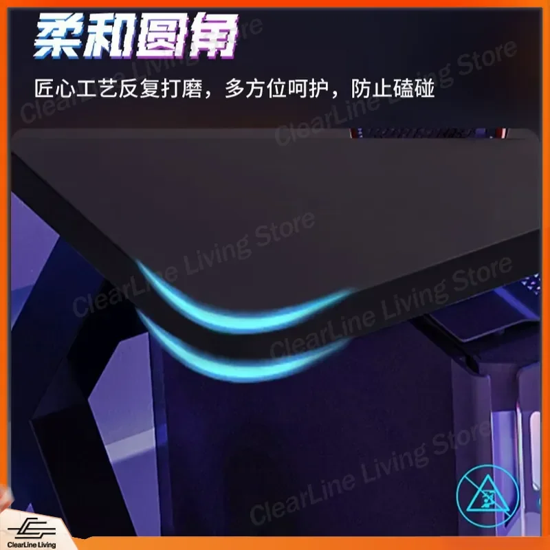 K Shaped Gaming Desk Double Computer Table for 2 Players E Sports Desk with Monitor Stand Home Office Writing Study