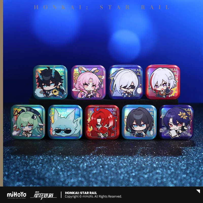 in Presale MiHoYo Official Honkai Star Rail Pom-Pom Exhibition Hall Series square tinplate badge