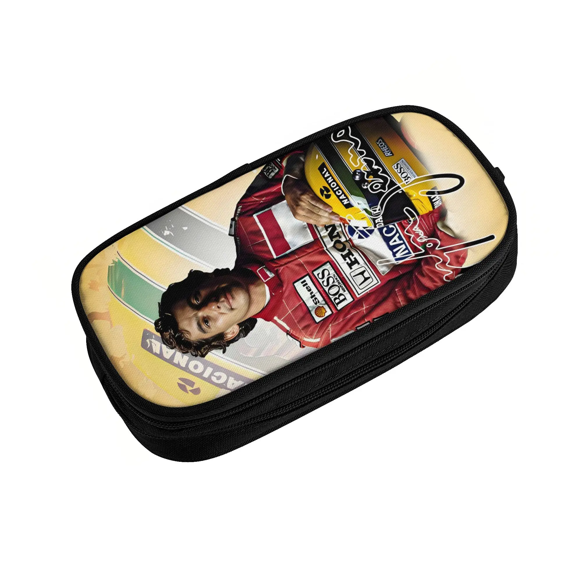 Brazilian A-Ayrtons Racing Cute S-Sennas Pencil Cases Boys Girls Large Capacity Pencil Pouch School Supplies