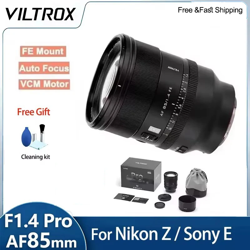 VILTROX 85mm F1.4 PRO Autofokus-Großblenden-Objektiv für Vollformat-Porträts, Kompatibel mit Sony ZVE10 A7III A6400 FX30 A7IV Nikon Z Z6 Anschluss