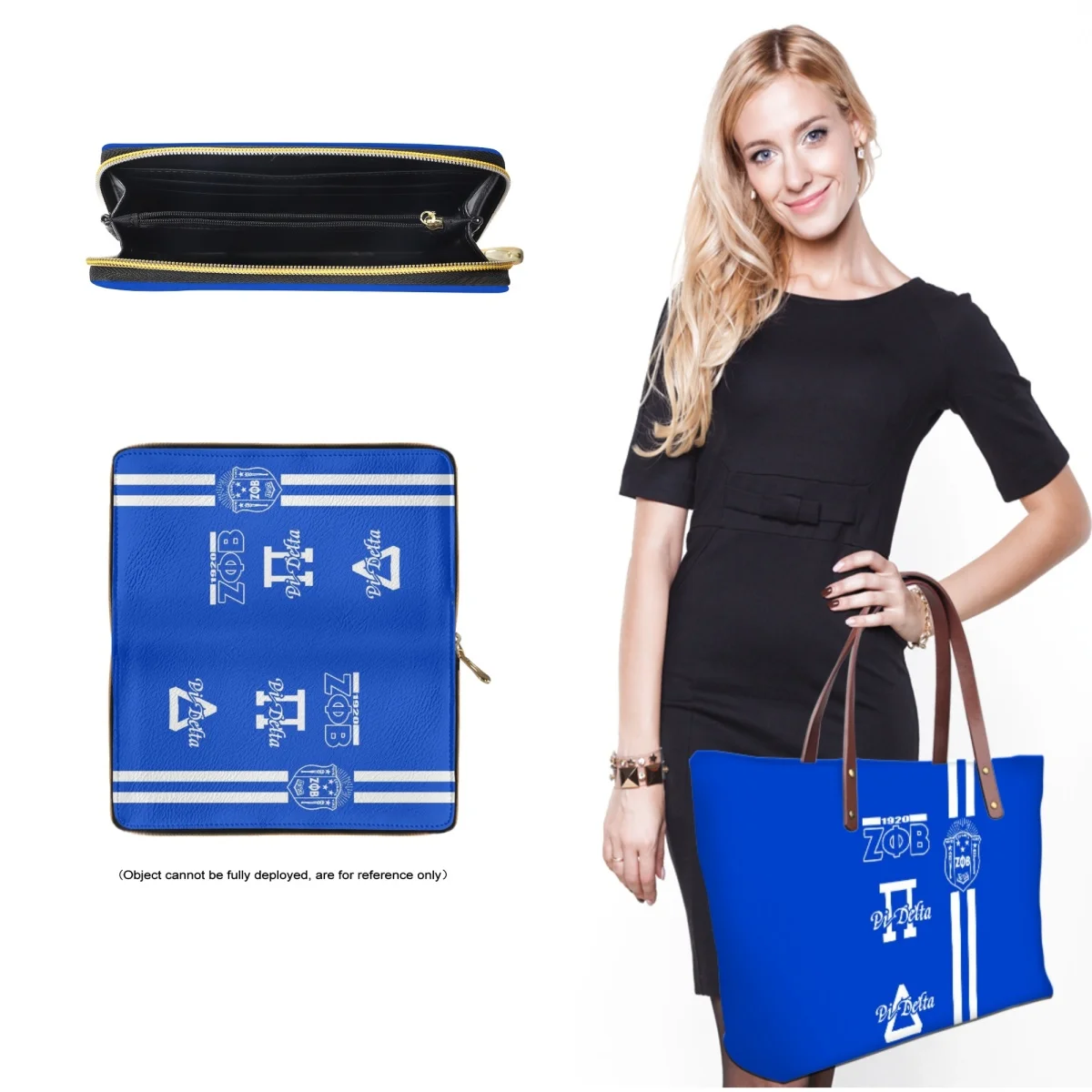 FORUDESIGNS Zeta Phi Beta Theme Totes Bags Lady Large Capacity 2Pcs/Set Leather Wallet Ladies Handbags Combo High Street