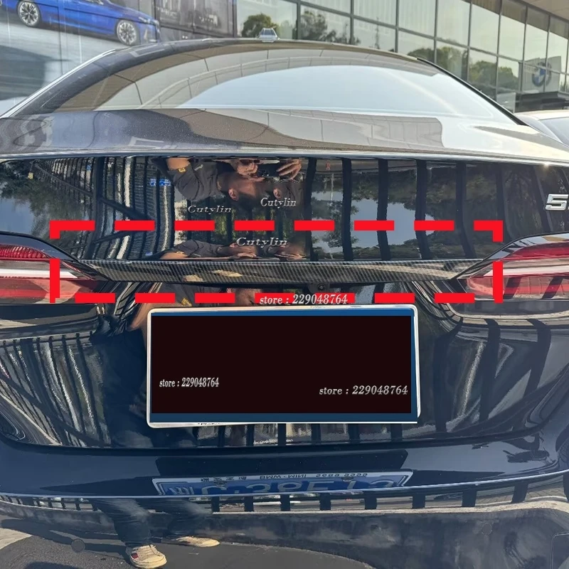 For BMW 5 Series G60 2024 2025 ABS Carbon Fiber Rear Trunk Lid Cover Trim Tail Gate Protector Frame Car Accessories Styling