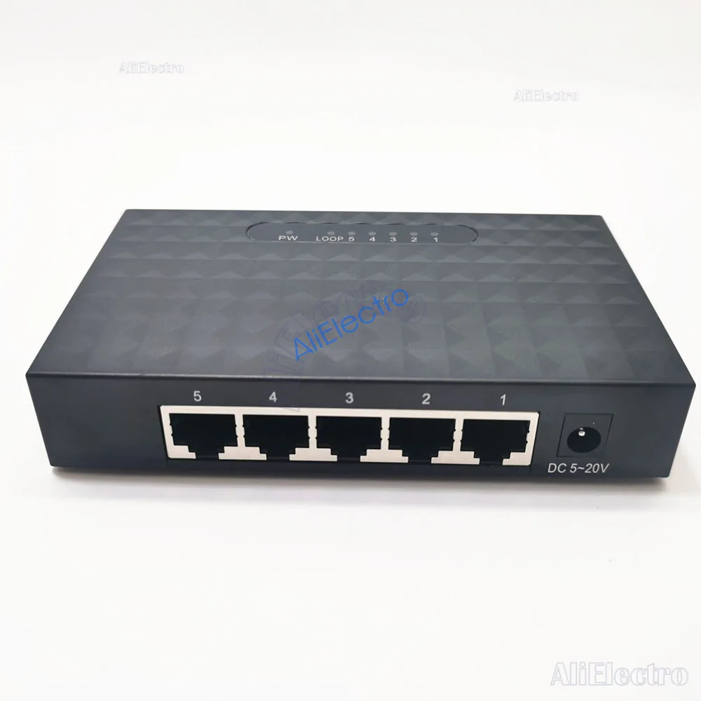 5 Ports 10/100/1000Mbps Network Ethernet Switch Hub Iron Case Gigabit Lan Hub for Home and Office Soho